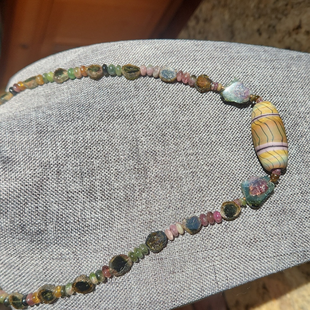 Tourmaline and Lampwork Necklace